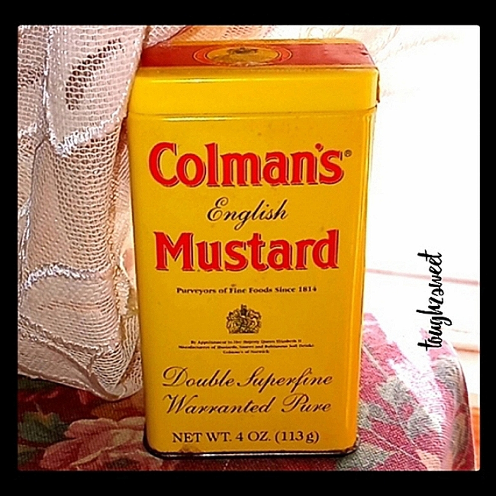 COLMAN'S ENGLISH MUSTARD TIN~ MADE IN BRITAIN COLEMANS OF NORWICH ENGLAND